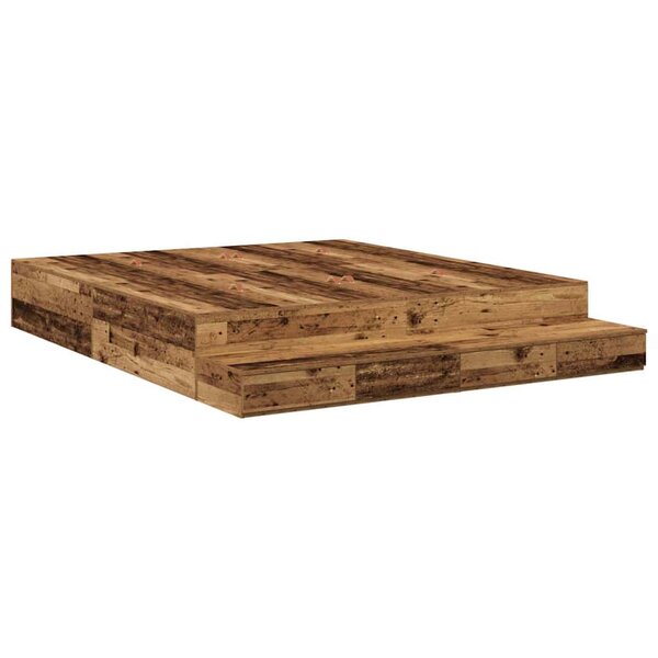 vidaXL Cadre de lit avec rangement Bois ancien 236 5 x 180 x 31 5 cm