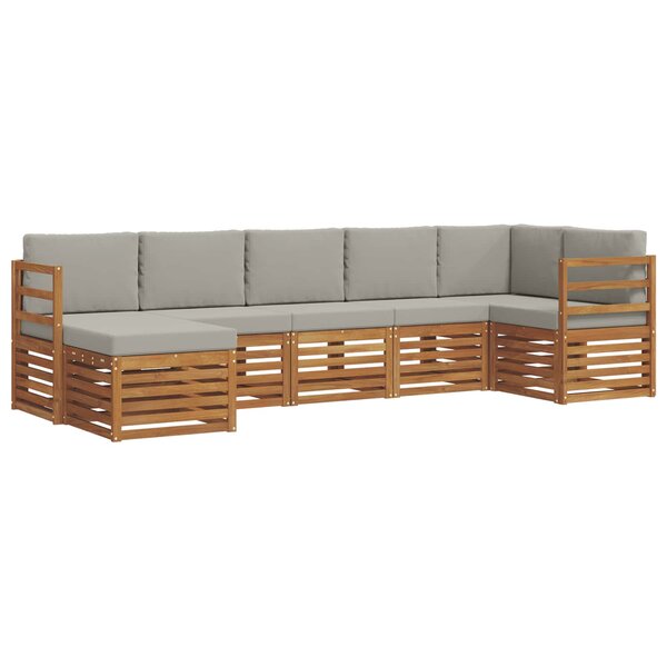 vidaXL Ensemble de canapés d'extérieur 7 pc Gris Naturel et Clair