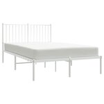 vidaXL Cadre de lit métal sans matelas et tête de lit blanc 120x190 cm