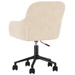 Chaise fauteuil siège pivotante de bureau informatique étude velours crème 02_0024103