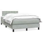 vidaXL Sommier à lattes de lit et matelas gris clair 120x220cm velours