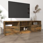 vidaXL Meuble TV Chêne fumé 150x33 5x45 cm Bois d'ingénierie