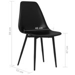 vidaXL Chaises à manger lot de 4 noir PP