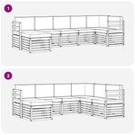 vidaXL Ensemble de canapés d'extérieur 7 pc Gris Naturel et Clair