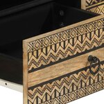 vidaXL Meuble TV noir 105x33 5x46 cm bois massif manguier brut