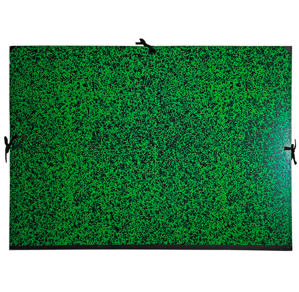 Carton à dessin Annonay avec 3 paires de cordons marbré vert 72x52 cm EXACOMPTA