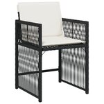 vidaXL Ensemble de salle à manger de jardin de 5 pièces avec coussins noir rattan poly