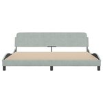 vidaXL Cadre de lit Dover gris clair 200x200 cm velours