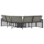 vidaXL Canapé de jardin et coussins et repose-pied en forme de L rotin