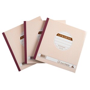 Lot De 3 Manifolds Livraisons - Papier Autocopiant - Triplicata (1 Original Et 2 Copies) - 50feuilles - Format 21 X 21 Cm - Couverture Vernie - Avoine - Le Dauphin