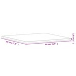 vidaXL Dessus de table 80x80x2 5 cm carré bois massif de hêtre