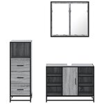 vidaXL Ensemble de meubles de salle de bain 3 Pièces Sonoma gris