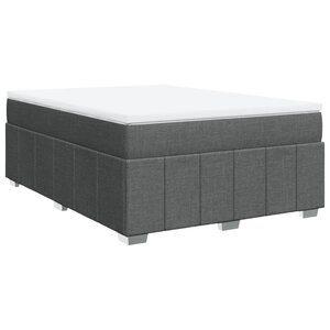vidaXL Sommier à lattes de lit avec matelas Gris foncé 160x200cm Tissu
