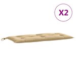 vidaXL Coussins de banc de jardin lot de 2 beige mélangé tissu