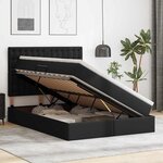 vidaXL Lit avec rangement et LED Noir 140 x 200 cm Simili cuir