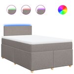 vidaXL Sommier à lattes de lit avec matelas taupe 120x190 cm tissu