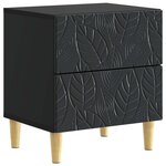 vidaXL Table de chevet 2 Pièces Noir 43 x 34 5 x 48 cm Bois d'ingénierie