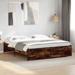 vidaXL Cadre de lit sans matelas chêne fumé 180x200 cm