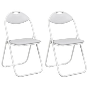 vidaXL Chaise pliante 2 Pièces Blanc 48 x 43 5 x 81 cm Simili cuir