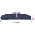 vidaXL Tapis d'escalier autocollants 30 pièces 65 x 21 x 4 cm Bleu Demi-rond Grand