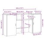 vidaXL Bureau de réception vieux bois 200x50x103 5cm bois d'ingénierie