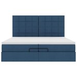 VidaXL Cadre de lit ottoman avec matelas bleu 200x200cm tissu