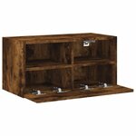 vidaXL Meuble TV mural chêne fumé 60x30x30 cm bois d'ingénierie
