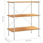 vidaXL Étagère à 3 niveaux Blanc et chêne 80x40x92 cm