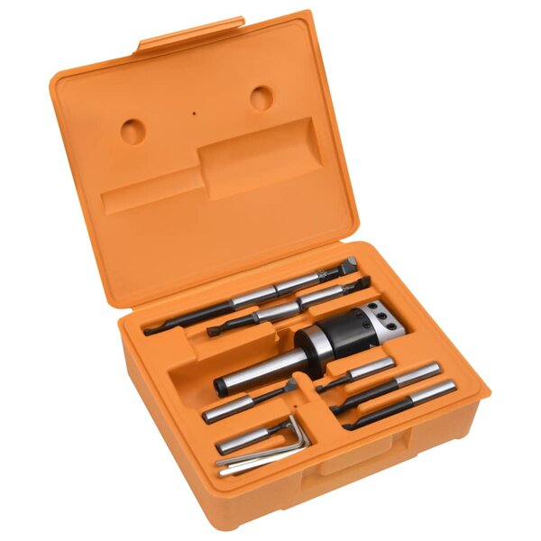 vidaXL Jeu d'outils d'alésage 15 Pièces 50 mm Tête d'alésage MT3-F1-12