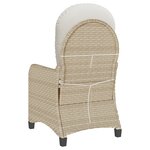Fauteuil relax avec coussin en poly rattan beige