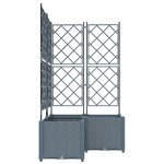 vidaXL Jardinière avec treillis 3 Pièces Gris clair 80x80x143 cm