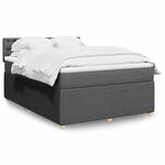 vidaXL Sommier à lattes de lit avec matelas Gris foncé 140x190cm Tissu