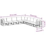 vidaXL Ensemble de canapé de jardin avec coussin 9 Pièces Noir Aluminium