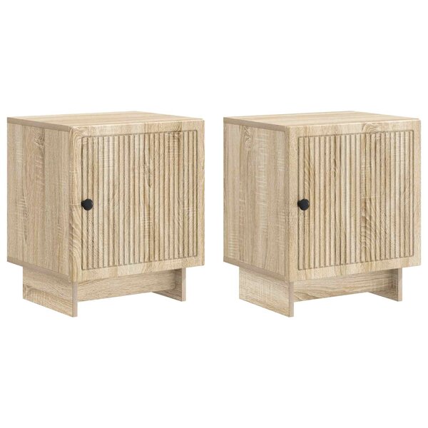 vidaXL Cabinet de chevet 2 pc Chêne Sonoma 43 x 34 5 x 50 cm