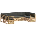 vidaXL Ensemble de canapés d'extérieur 9 pc Blanc et anthracite