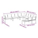 vidaXL Salon de jardin 6 Pièces avec coussins noir aluminium