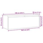 vidaXL Armoire murale Blanc 100x30x35 cm Bois de pin massif