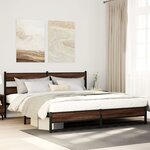 vidaXL Cadre de lit en métal sans matelas chêne marron 180x200 cm