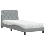 vidaXL Lit avec matelas gris clair 90x190 cm tissu