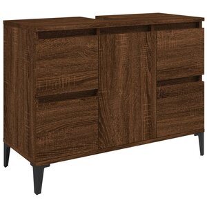 vidaXL Meuble d'évier chêne marron 80x33x60 cm bois d'ingénierie