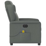 vidaXL Fauteuil inclinable de massage électrique gris foncé tissu