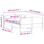 vidaXL Cadre de lit sans matelas cire marron 140x200cm bois pin massif
