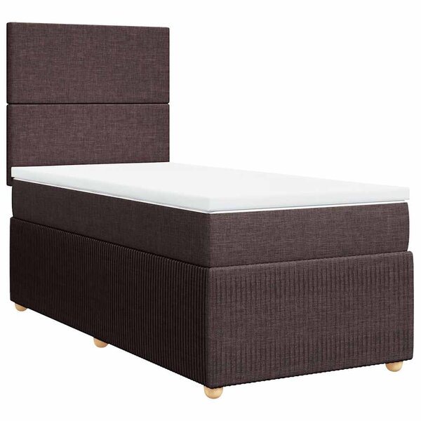 vidaXL Sommier à lattes de lit avec matelas Marron foncé 100x200 cm
