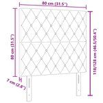 vidaXL Tête de Lit LED Argyle Gris foncé 80 cm Velours