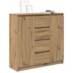vidaXL Buffet tiroirs chêne artisanal 100 5x35x98 5 cm bois ingénierie