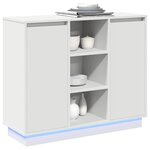 vidaXL Buffet LED Blanc 90 x 32 x 75 cm Bois d'ingénierie