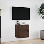 vidaXL Meuble TV mural avec lumières LED chêne marron 41x31x45 cm