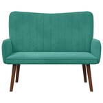 vidaXL Sofa 2 places Turquoise 115 x 61 x 87 cm Velours