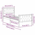vidaXL Cadre de lit avec tête de lit Gris foncé 80 x 200 cm Pin massif