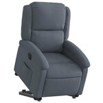 vidaXL Fauteuil inclinable électrique gris foncé velours